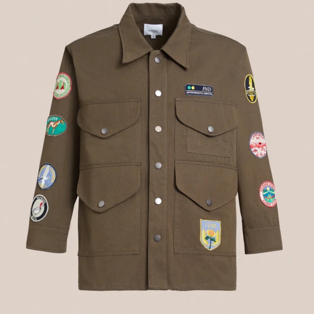 FOUND Ports Park Multi Patch Work Jacket NWT